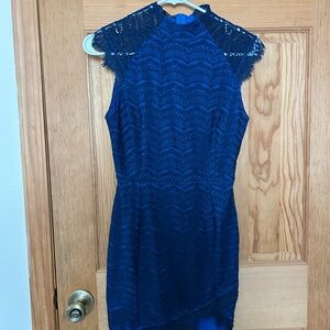 Amazon Navy Lace Mini Dress